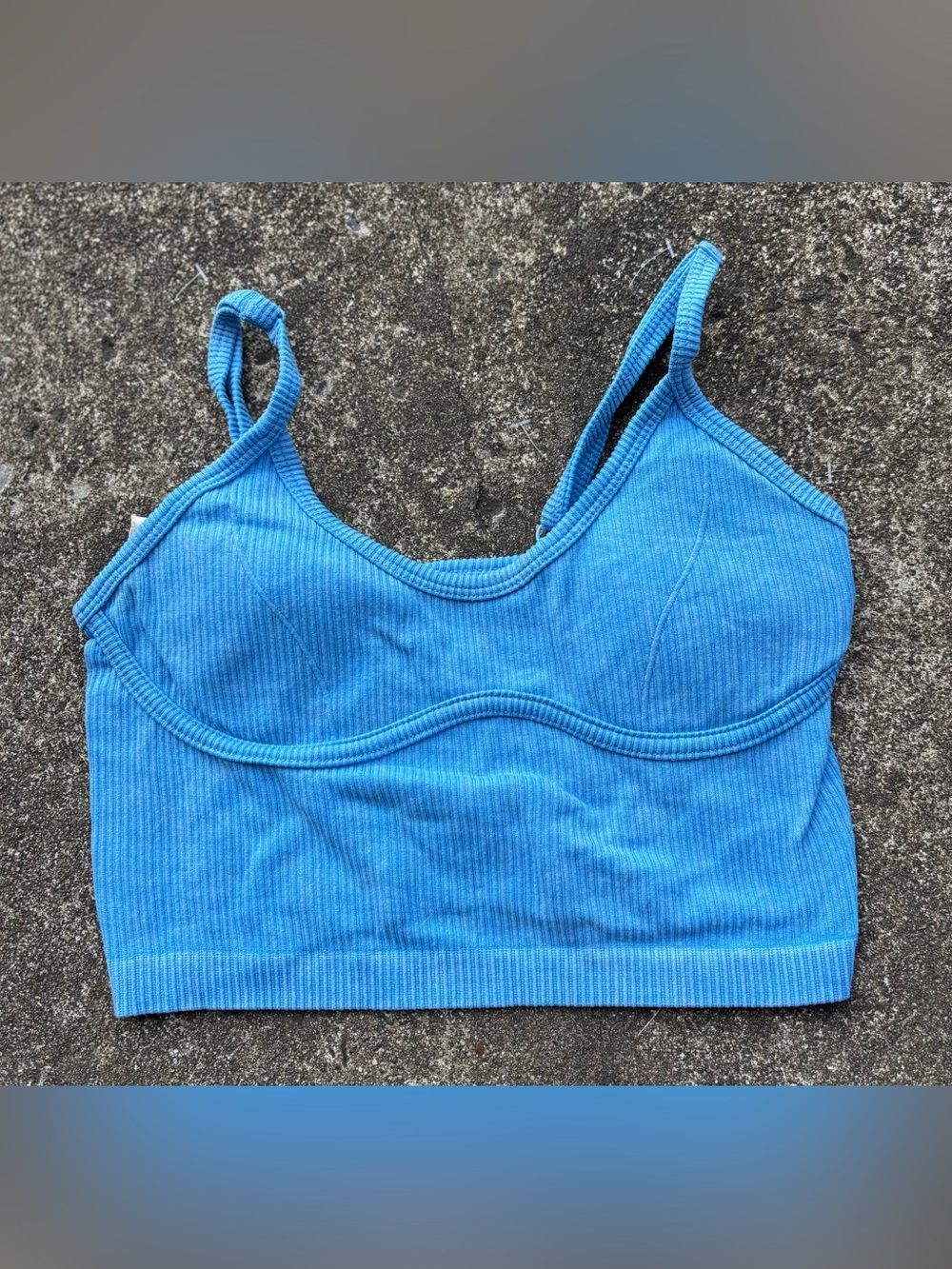 No Boundaries Ribbed Crop Bralette in Bright Blue